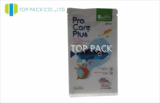 Bawah persegi panjang Stand Up Pouch Kemasan ritsleting Untuk Hamster Food