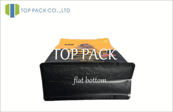 Kemasan Kantung Makanan Dicetak Gravure Stand Up Dengan Zipper 500g Yellow Black