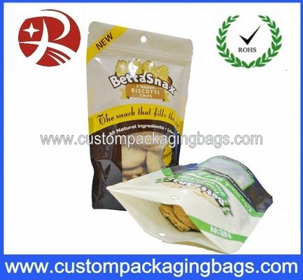 Ziplock plastik Stand Up kantong Kemasan Untuk Biskuit / Cookies