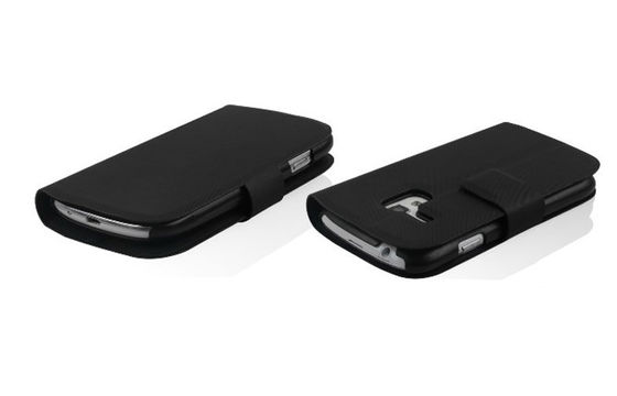 Berdiri Sampul PU Leather Case Pouch Telepon dengan Tombol Untuk Samsung Galaxy S3 Mini i8190