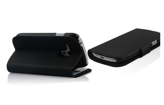 Berdiri Sampul PU Leather Case Pouch Telepon dengan Tombol Untuk Samsung Galaxy S3 Mini i8190