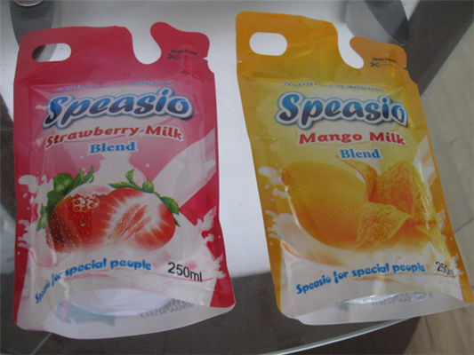 Logo Disesuaikan Foil Pouch Packaging Spout Untuk Kemasan Susu