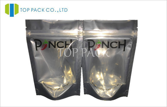 Kelembaban resealable rempah-rempah Foil Kemasan tas jelas depan hitam kembali