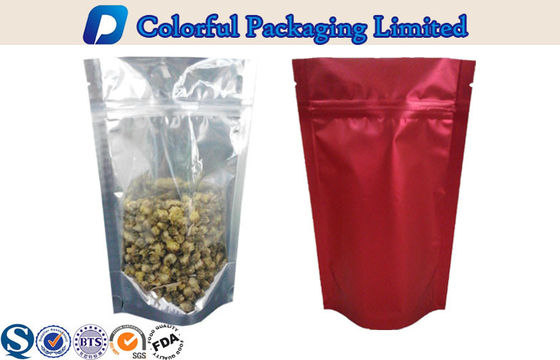 Degradable OEM Foil berbaris berdiri ritsleting tas kantong depan Dengan Batal Jendela