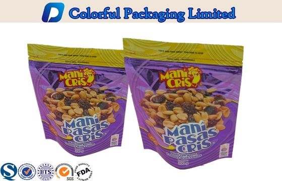 Makanan ringan dapat digunakan kembali, Mie, Kacang Aluminium Foil Berdiri Pouch dengan Ziplock