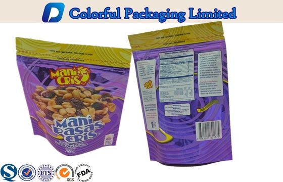 Makanan ringan dapat digunakan kembali, Mie, Kacang Aluminium Foil Berdiri Pouch dengan Ziplock