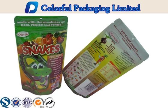 Recycle PET / PE berdiri ritsleting tas kantong untuk Makanan ringan / buah kering
