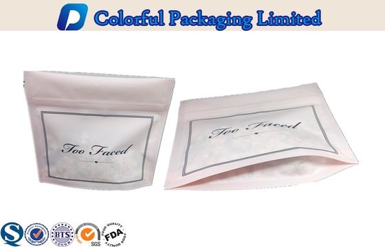 kustom Matte pink zipper plastik Stand Up Pouch Untuk Pet Food, Seafood