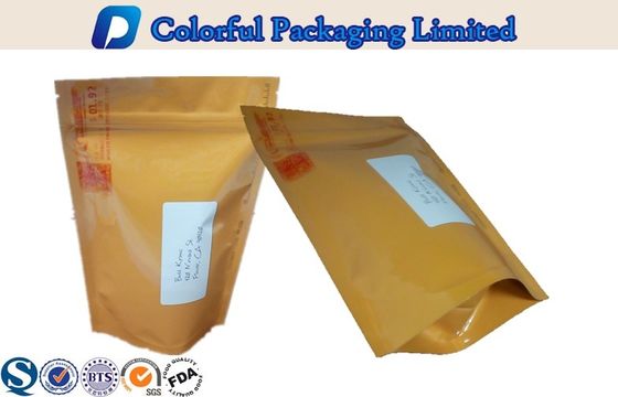 Kuning Ziplock Recycle Plastik Berdiri Pouch For Tea, Snacks, Nut Food