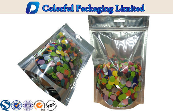 Disegel kembali Aluminium foil Stand Up Pouch dengan Window / Zipper / Euro Lubang