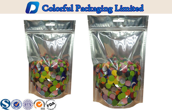 Disegel kembali Aluminium foil Stand Up Pouch dengan Window / Zipper / Euro Lubang