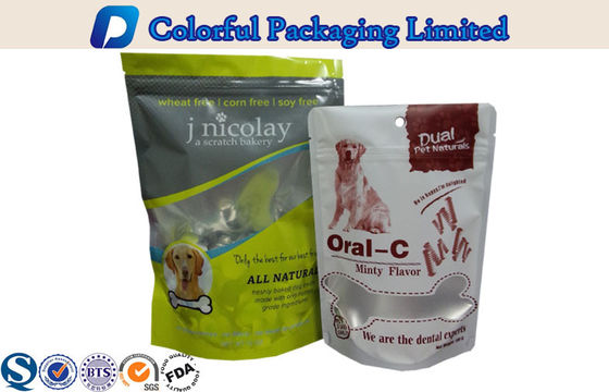 Gantungan Lubang / Jendela Aluminium Foil Resealable Stand Up kantong untuk makanan anjing