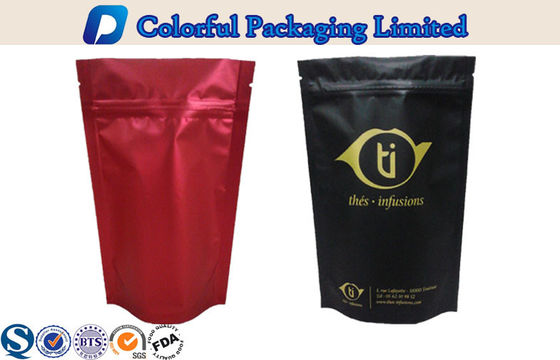 Glossy pencetakan Zipper atas Resealable Laminated Pouch Dengan Bawah Gusset