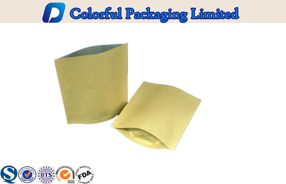 Kraft Kertas Foil Berjajar Stand Up Pouch Laminated Untuk Teh / Snack Packing