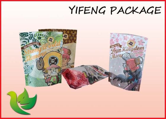 Custom Logo Plastik Stand Up kantong Dengan Zipper Untuk Makanan Kemasan