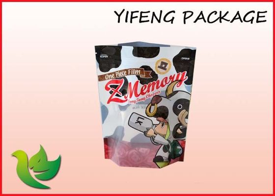 Makanan Kemasan Plastik Stand Up kantong Dengan Batal Jendela