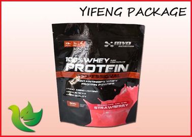 Panas Sealing Plastik Stand Up Pouch Untuk Whey Protein Powder 500G 1000G