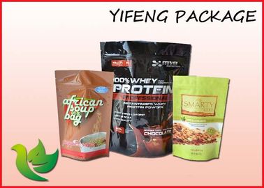 Panas Sealing Plastik Stand Up Pouch Untuk Whey Protein Powder 500G 1000G