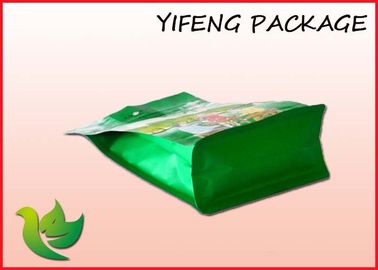 Pouch Bawah Quad Seal Tas datar Dengan Zip Lock Batal Jendela Untuk Kopi
