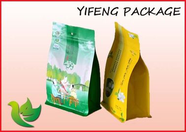 Pouch Bawah Quad Seal Tas datar Dengan Zip Lock Batal Jendela Untuk Kopi