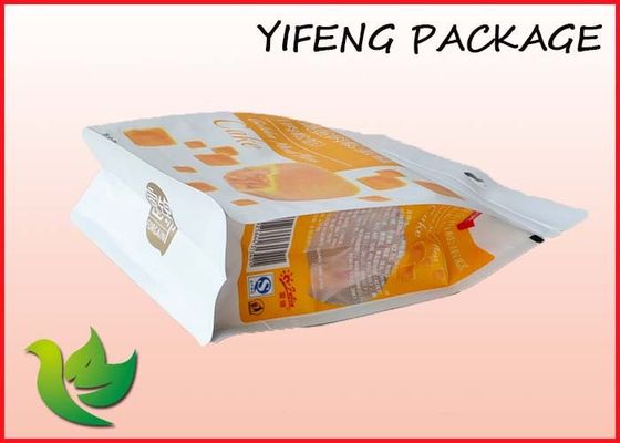 Plastik Berjajar Pouch Bawah Kertas datar Dengan ZIP Top Untuk Buah Kering