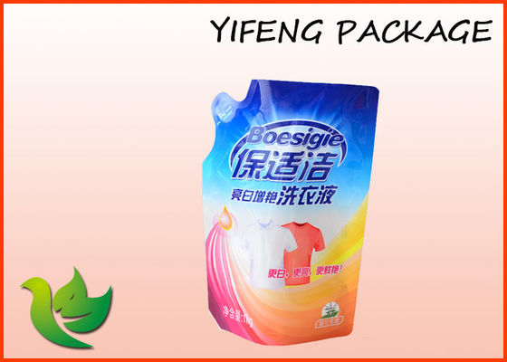 Stand Up Pouch Spout Untuk Minuman Atau Detergent Packing Dengan Bawah Gusset