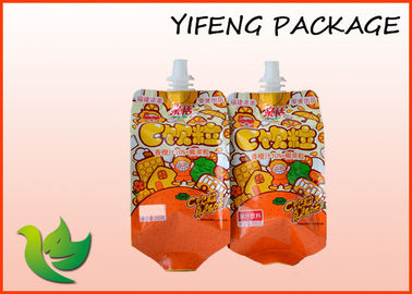 Dicetak Reusable Bawah datar Pouch Minyak Bukti Untuk Saus Kemasan