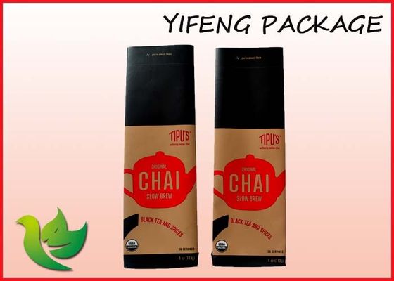Kemasan Tas Tin Tie Coffee Paper Stand Up datar Bawah Pouch 3 Layers