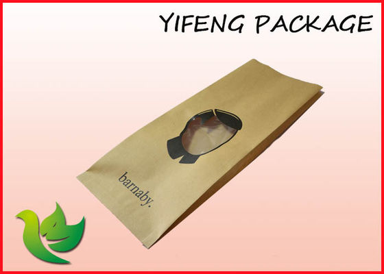 Kemasan Tas sisi Gusset Kopi Blok Bawah Kraft Paper Pouch Matt / Gloss