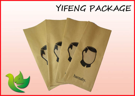 Kemasan Tas sisi Gusset Kopi Blok Bawah Kraft Paper Pouch Matt / Gloss