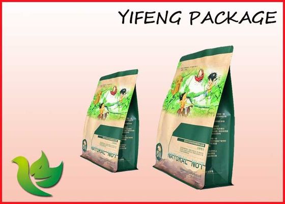 Zip Bawah datar Lock Plastik Tas Food Grade Side Gusset Pouch Untuk Snacks