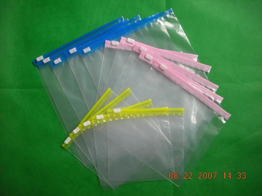 Poly PET / PE Grip Kain Zipper Pouch Kemasan Dengan Slider Disesuaikan