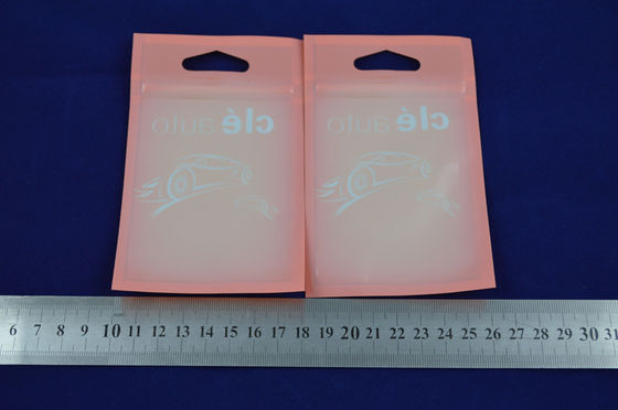 Merah muda Sealing Kecil ritsleting Pouch Kemasan, datar Poly Bags Dengan Valve