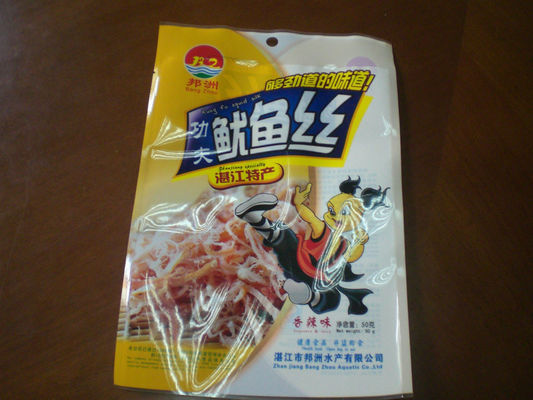 500g Disesuaikan Makanan Pouch Kemasan Bag untuk Squid Silk BHT Approve