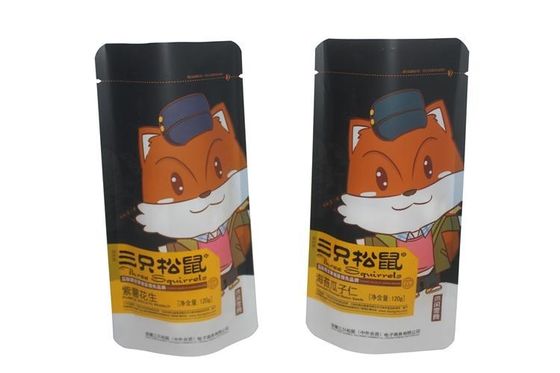 Hitam Resealable Stand Up Pouch Dengan Spout Kemasan untuk Cookies