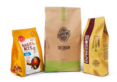 Empat Side Quad Seal Kantung Kertas Makanan Kemasan untuk Bibit / Chips / Spice
