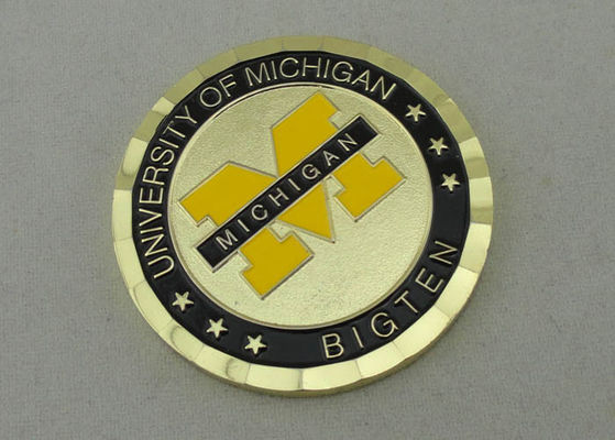 University of Michigan 2.0 Inch Koin Personalized Dengan Kuningan Bahan Dan PVC Pouch Bag