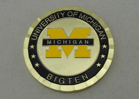 University of Michigan 2.0 Inch Koin Personalized Dengan Kuningan Bahan Dan PVC Pouch Bag