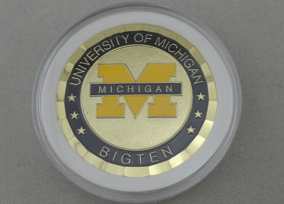 University of Michigan 2.0 Inch Koin Personalized Dengan Kuningan Bahan Dan PVC Pouch Bag